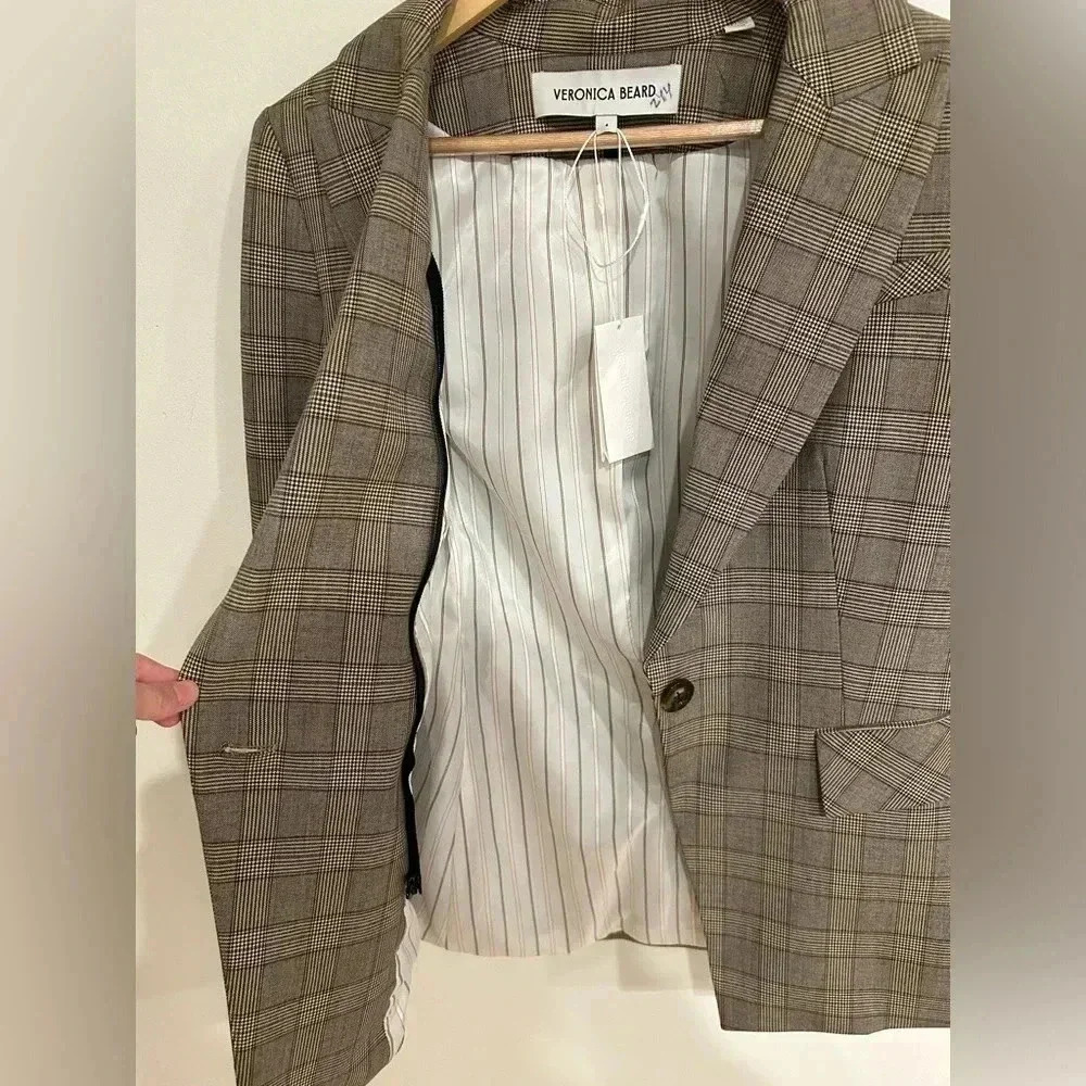 Veronica Beard Dickey Long Tailored plaid Jacket/ blazer US 4 - Picture 11 of 14